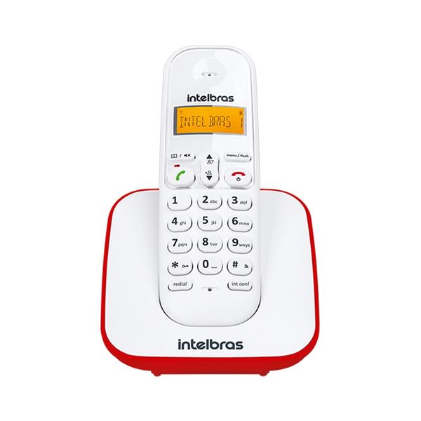 Telefone sem Fio Intelbras TS 3110 Branco e Vermelho Telefone sem Fio Intelbras TS 3110 Branco e Vermelho