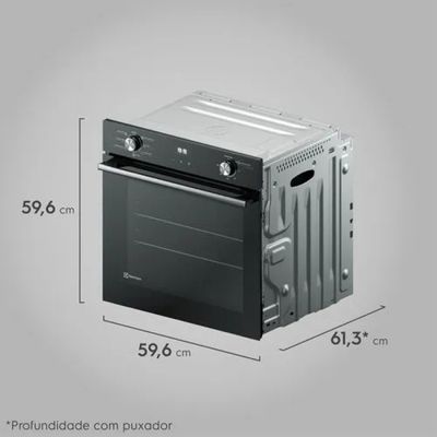 Forno de Embutir Electrolux Elétrico 80L Efficient com PerfectCook360 Preto (OE8EH) - 220V
