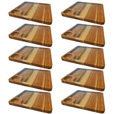 Kit 10 Petisqueiras Teca 23cm Molheira Quadradas Restaurante Bar Porções Petiscos Zanline