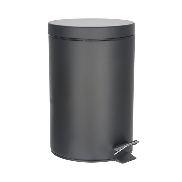Lixeira em Aço com Pedal Le Black Matte Preta 3L
