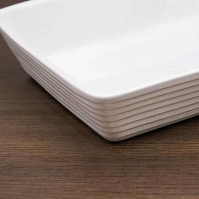 Kit 4 Travessas de Porcelana Branca 26x17x5cm Refratário Linea Lyor Prato Retangular