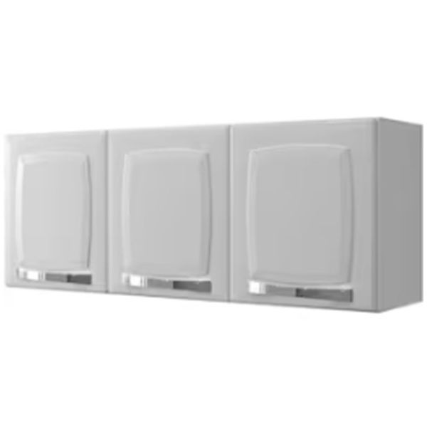 Armário Aéreo Triplo Rose 3 Portas e 1 Prateleira Itatiaia Branco Armário Aéreo Triplo Rose 3 Portas e 1 Prateleira Itatiaia Branco
