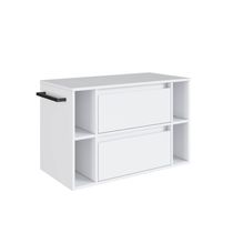 Gabinete de Banheiro Suspenso 80cm Branco 4 Nichos 1 Toalheiro 1 Porta e 1 Gaveta BH8010