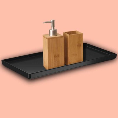 Kit 6 Pratos 27x13cm Bandejas para Servir Preto Plástico Coza Comida Japonesa Petiscos