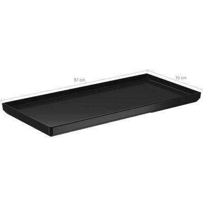 24 Travessas Retangulares Servir Petiscos 27x13cm Comida Japonesa Preto Bandeja Decorativa Uno Coza