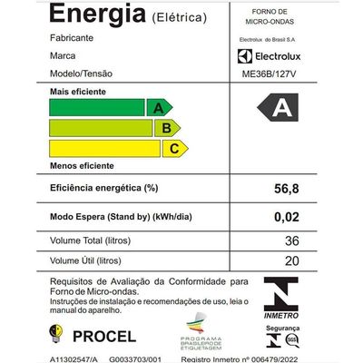 Geladeira Electrolux Frost Free TF71 Duplex Efficient 480L + Micro-ondas Electrolux 36L Branco / 110V