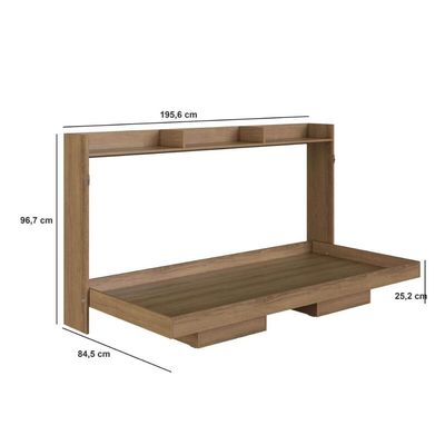 Cama de Solteiro Articulável Horizontal Mel Hanover MDP Dobrável Decoração Art In Móveis