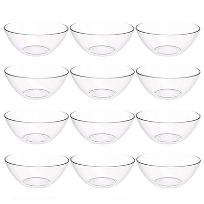 Kit 12 Tigelas Pequenas Transparentes Crippa Travessa Restaurante Buffet Salada Sobremesa