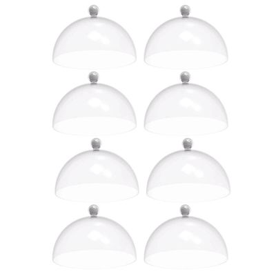 Conjunto 8 Cúpulas 25cm Brancas Porta Bolo Tortas Doces Padaria Café Bubble Crippa