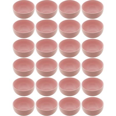Kit 24 Cumbucas de Cerâmica Cronus Lyor Rosa para Restaurantes Açaiteria Lancherias