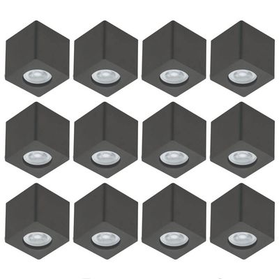 Conjunto 12 Spots de Sobrepor Zoom Luminária de Teto Preto Bivolt Dital Sala Cozinha Escritório