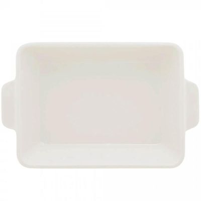 Kit 10 Refratários 23,5x5cm Travessa Porcelana Branca com Alça Funda Lyor Basic