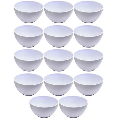 Kit 14 Cumbucas para Restaurante 356ml Brancas Tigelas de Plástico Lancherias Bares Cinquetti