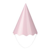 Chapéu de Aniversário Silver Liso Rosa com 8 Unidades