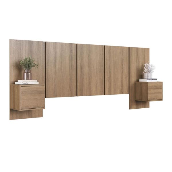 Cabeceira para Cama de Casal com Mesas de Cabeceira Mel MDP Zurique Art In Móveis