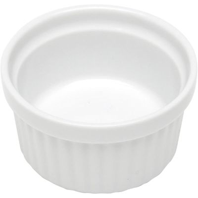 Ramequim Canelado 50ml de Porcelana Classic Branco 6x4cm Lyor para Servir Ketchup e Petiscos Branco