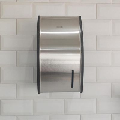 Porta Papel Higiênico Decorline Dispenser para Papel Interfolhado Banheiro Aço Inox e Preto
