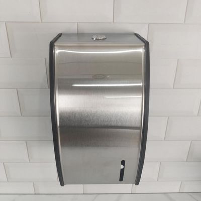 Porta Papel Higiênico Decorline Dispenser para Papel Interfolhado Banheiro Aço Inox e Preto