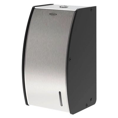 Porta Papel Higiênico Decorline Dispenser para Papel Interfolhado Banheiro Aço Inox e Preto