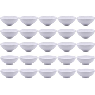 Kit 25 Tigelas de Melamina Brancas 400ml Cumbucas para Restaurantes Hotéis Refeitórios Bares