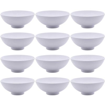 Kit 12 Cumbucas de Melamina para Petiscos 400ml Brancas Bowls Lyor Restaurantes Bares