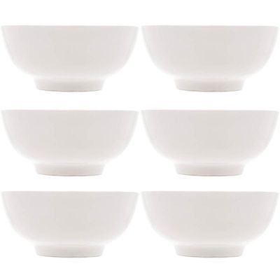 Conjunto 6 Tigelas Brancas de Porcelana 540ml Bowls Lyor Clean para Sopas Caldos Saladas