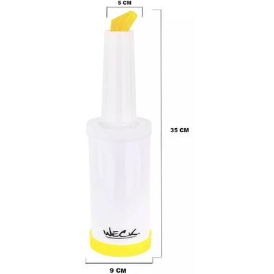 Garrafa Store'n Pour 1l Amarela Weck Mixologista Bar Coquetéis Açúcar Suco Xarope