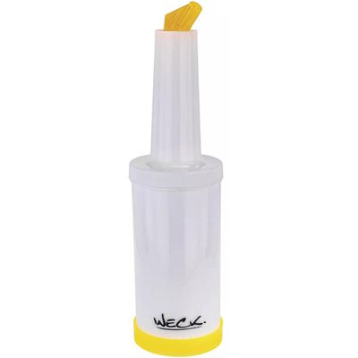 Garrafa Store'n Pour 1l Amarela Weck Mixologista Bar Coquetéis Açúcar Suco Xarope