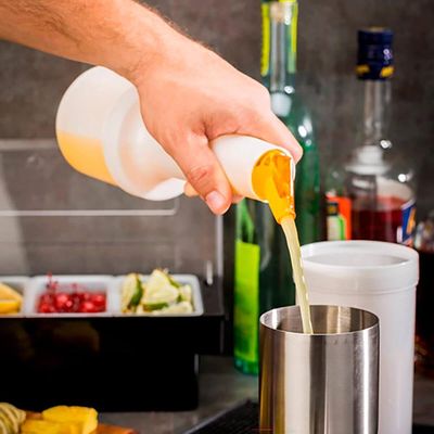 Garrafa Store'n Pour 1l Amarela Weck Mixologista Bar Coquetéis Açúcar Suco Xarope