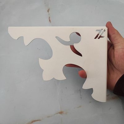 Par de Mãos Francesas Arabesco 20cm Abstrato Pontudo Branco Aço Zarg