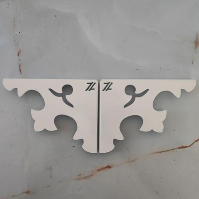 Par de Mãos Francesas Arabesco 20cm Abstrato Pontudo Branco Aço Zarg