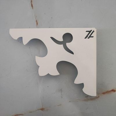 Par de Mãos Francesas Arabesco 20cm Abstrato Pontudo Branco Aço Zarg
