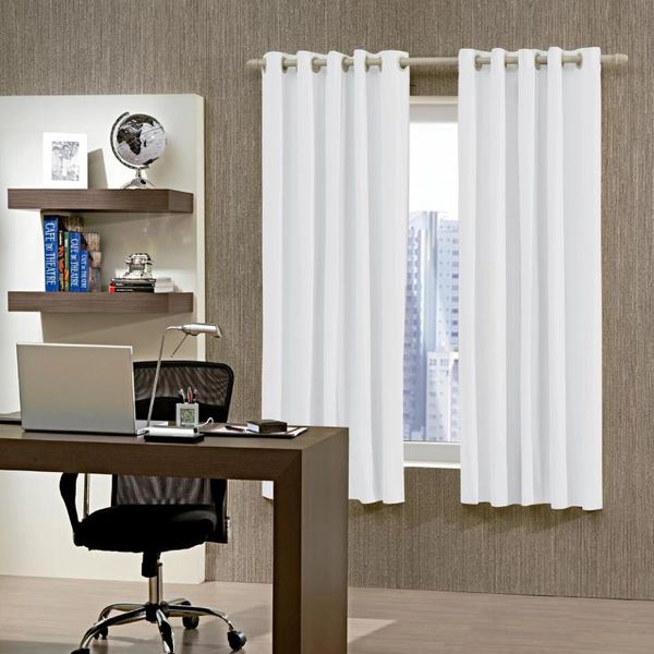 Cortina Corta Luz Bella Janela 2,60m x 2,50m Dupla Face com Ilhós Branco/Cinza