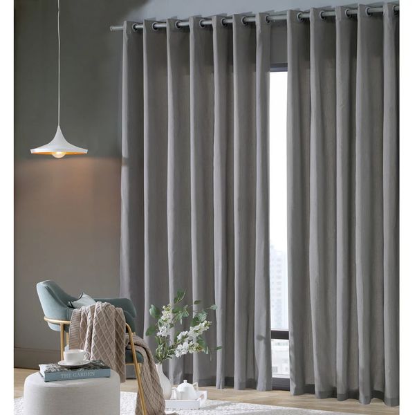 Cortina Rústica Bella Janela 2,60m x 1,70m Pantex Cor Cinza