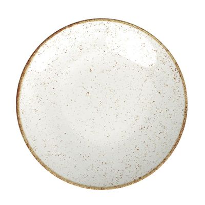 Prato Sobremesa Tramontina Rústico Marrom em Porcelana Decorada 21cm Mesa Posta