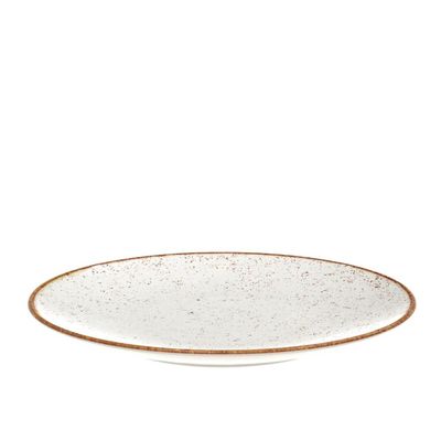 Prato Sobremesa Tramontina Rústico Marrom em Porcelana Decorada 21cm Mesa Posta