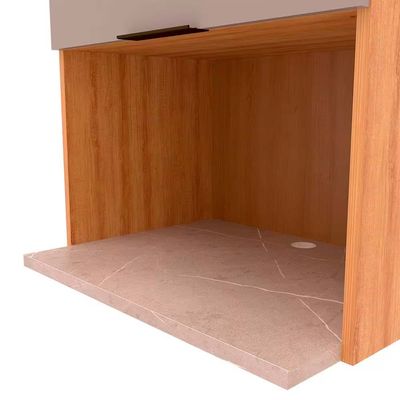 Armário Cristal com 1 Porta Basculante Bartira Lâmina Mel/Nude
