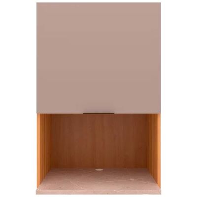 Armário Cristal com 1 Porta Basculante Bartira Lâmina Mel/Nude