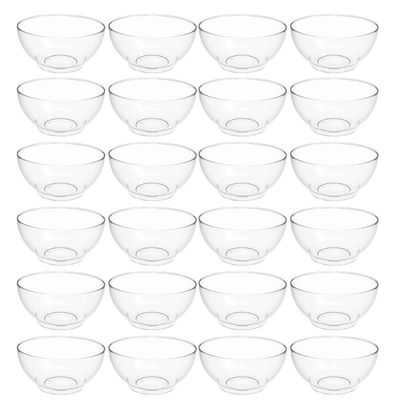 Kit 24 Tigelas Saladeiras Grande Redonda 3,1L Transparente Servir Salada Sobremesa Crippa