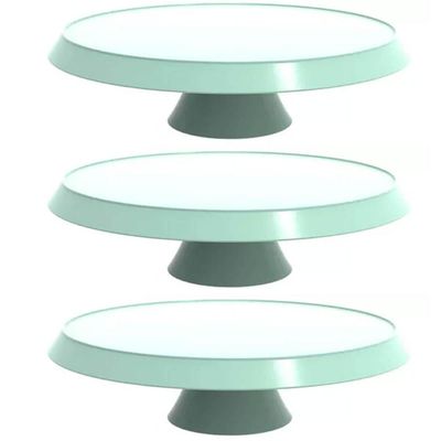 3 Cúpulas Plástico 30cm Bolos Tortas Doces Pratos Verde Menta Bubble Crippa