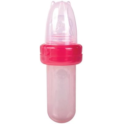 Chupeta Para Frutas Com Colher Dosadora E Bico Sugador Porta Frutinha Buba Rosa