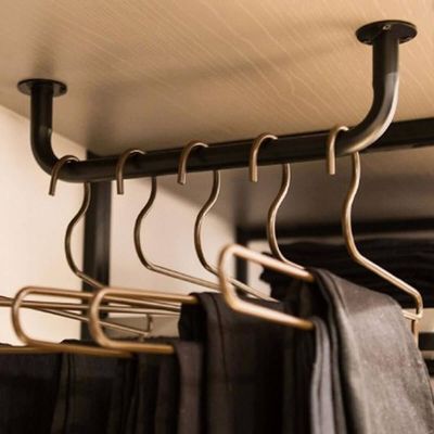Suporte para Cabides Curvo Cabideiro Organizador Multifuncional de Parede Masutti Copat Preto