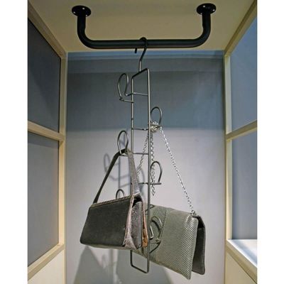 Suporte para Cabides Curvo Cabideiro Organizador Multifuncional de Parede Masutti Copat Preto