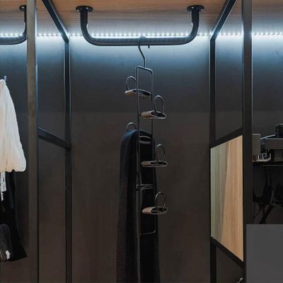 Suporte para Cabides Curvo Cabideiro Organizador Multifuncional de Parede Masutti Copat Preto