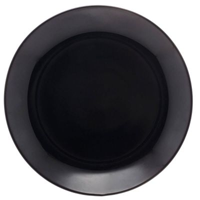 Prato para Sobremesa de Vidro Opalino 19cm Lyor Diwali Black Mesa Posta Servir Doces e Lanches
