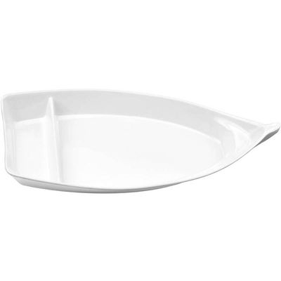 Kit 12 Barca para Sushi Comida Japonesa Melamina Branca Profissional Gourmet Mix