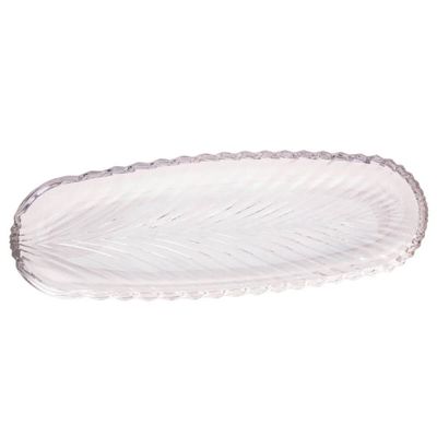 Kit 12 Travessas Ovais Bandeja de Cristal Lyor 39x14cm Hotel