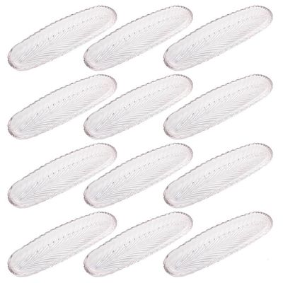 Kit 12 Travessas Ovais Bandeja de Cristal Lyor 39x14cm Hotel