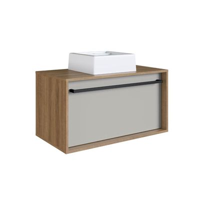 Gabinete Suspenso 80cm Mel Arenas Cuba Gavetão e Toalheiro BH8040MACUBA