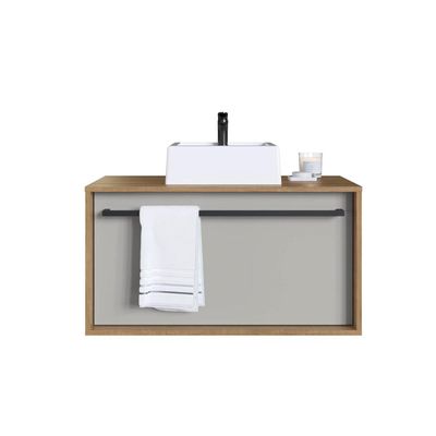 Gabinete Suspenso 80cm Mel Arenas Cuba Gavetão e Toalheiro BH8040MACUBA